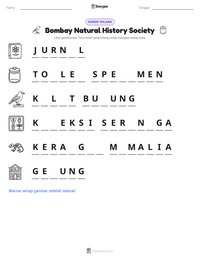 Prabaca lembar kerja cetak Bombay Natural History Society