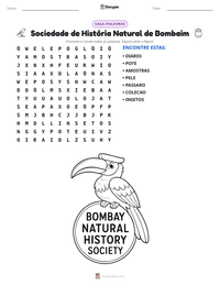 Prévia da folha de atividades imprimível Sociedade de História Natural de Bombaim