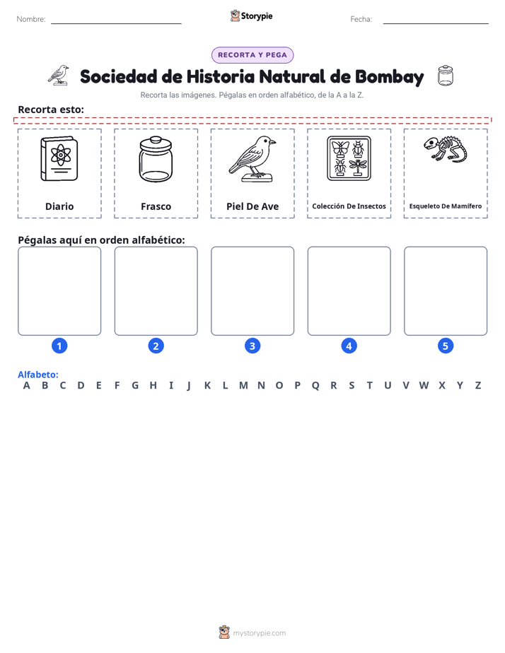 Cortar y Pegar el Alfabeto