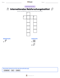 Internationales Reisforschungsinstitut druckbare Arbeitsblatt Vorschau