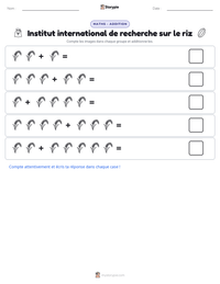 Aperçu de la feuille de travail imprimable Institut international de recherche sur le riz