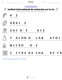 Aperçu de la feuille de travail imprimable Institut international de recherche sur le riz
