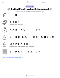 Prabaca lembar kerja cetak Institut Penelitian Padi Internasional