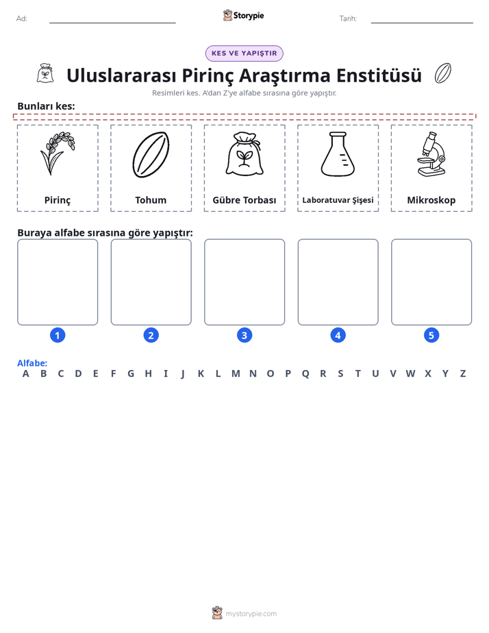 Kes & Yapıştır Alfabe