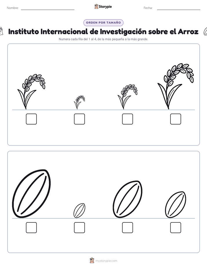 Orden de Tamaños