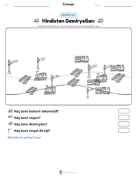 Hindistan Demiryolları yazdırılabilir çalışma sayfası önizlemesi