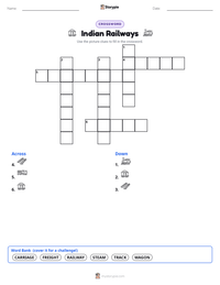 Indian Railways printable worksheet preview