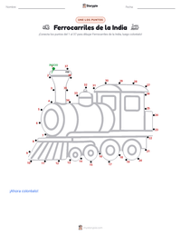Vista previa de la hoja de trabajo imprimible de Ferrocarriles de la India