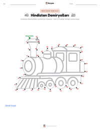 Hindistan Demiryolları yazdırılabilir çalışma sayfası önizlemesi