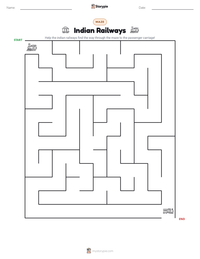 Indian Railways printable worksheet preview