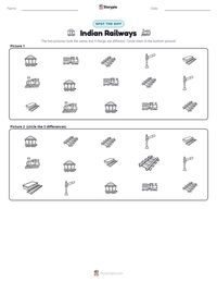 Indian Railways printable worksheet preview