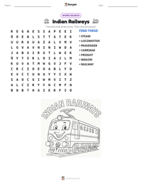 Indian Railways printable worksheet preview