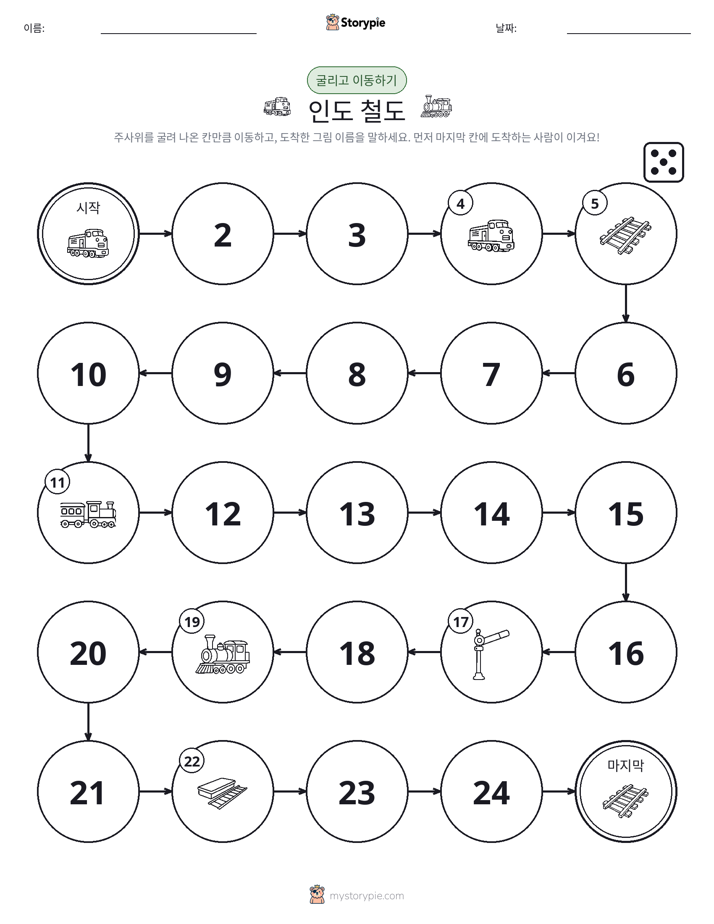 주사위 굴리고 이동하기 게임