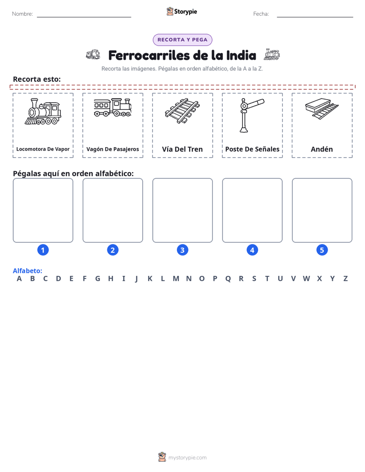 Cortar y Pegar el Alfabeto