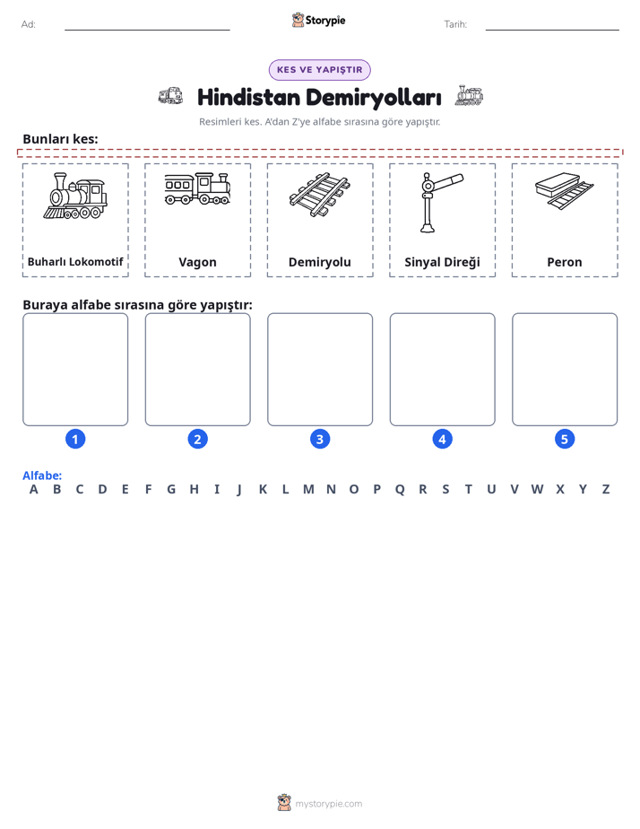 Kes & Yapıştır Alfabe