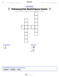 Mohammed bin Rashid Space Centre afdrukbare werkblad voorbeeld
