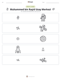 Muhammed bin Raşid Uzay Merkezi yazdırılabilir çalışma sayfası önizlemesi