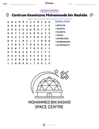 Podgląd drukowalnego arkusza ćwiczeń Centrum Kosmiczne Mohammeda bin Rashida