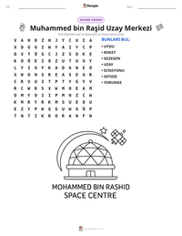Muhammed bin Raşid Uzay Merkezi yazdırılabilir çalışma sayfası önizlemesi