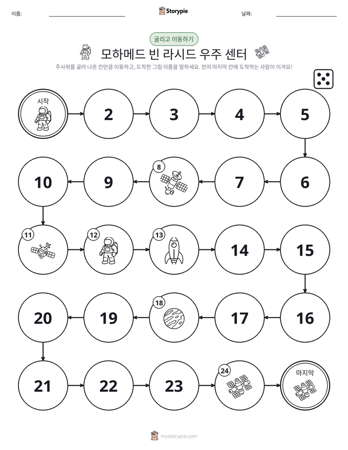 주사위 굴리고 이동하기 게임