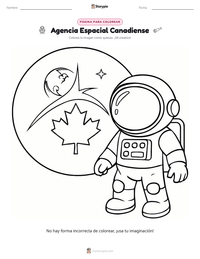 Vista previa de la hoja de trabajo imprimible de Agencia Espacial Canadiense