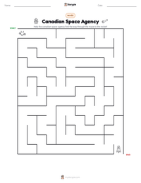 Canadian Space Agency printable worksheet preview