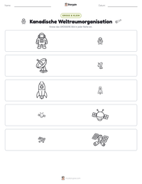 Kanadische Weltraumorganisation druckbare Arbeitsblatt Vorschau