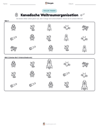 Kanadische Weltraumorganisation druckbare Arbeitsblatt Vorschau