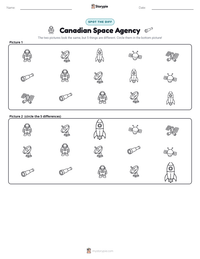 Canadian Space Agency printable worksheet preview