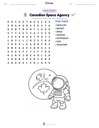 Canadian Space Agency printable worksheet preview