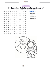 Canadese Ruimtevaartorganisatie afdrukbare werkblad voorbeeld