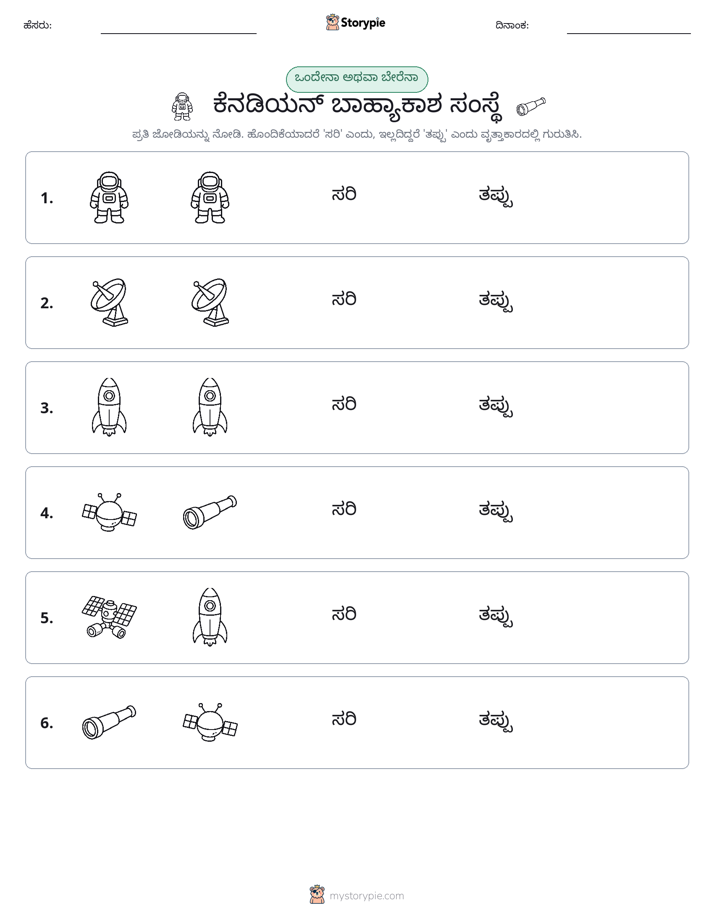 ಒಂದೇ ಅಥವಾ ವಿಭಿನ್ನ
