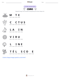 Aperçu de la feuille de travail imprimable CSIRO