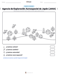 Vista previa de la hoja de trabajo imprimible de Agencia de Exploración Aeroespacial de Japón (JAXA)