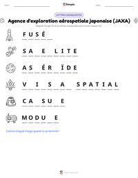 Aperçu de la feuille de travail imprimable Agence d'exploration aérospatiale japonaise (JAXA)