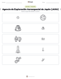 Vista previa de la hoja de trabajo imprimible de Agencia de Exploración Aeroespacial de Japón (JAXA)