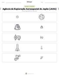 Prévia da folha de atividades imprimível Agência de Exploração Aeroespacial do Japão (JAXA)