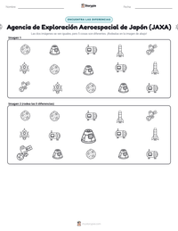 Vista previa de la hoja de trabajo imprimible de Agencia de Exploración Aeroespacial de Japón (JAXA)