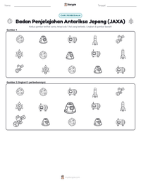 Prabaca lembar kerja cetak Badan Penjelajahan Antariksa Jepang (JAXA)