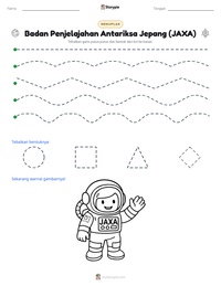 Prabaca lembar kerja cetak Badan Penjelajahan Antariksa Jepang (JAXA)