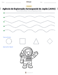 Prévia da folha de atividades imprimível Agência de Exploração Aeroespacial do Japão (JAXA)