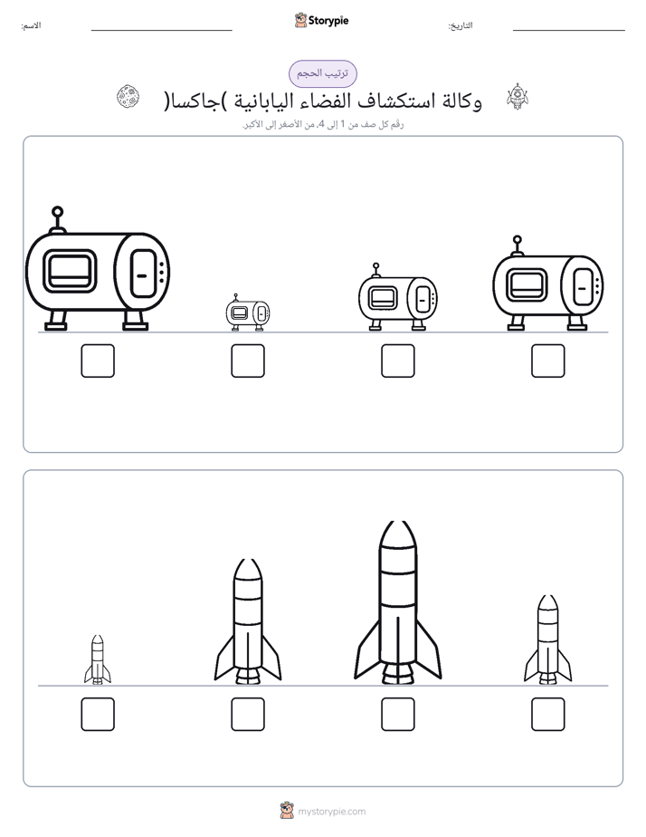 ترتيب الحجم