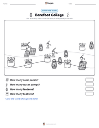 Barefoot College printable worksheet preview