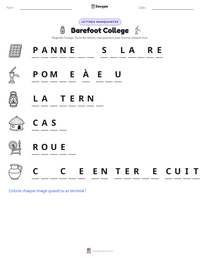 Aperçu de la feuille de travail imprimable Barefoot College