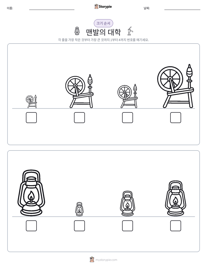 크기 순서