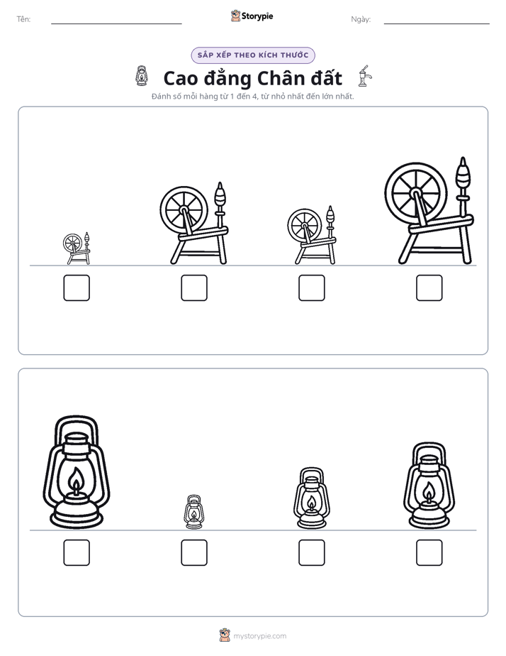 Thứ Tự Kích Thước