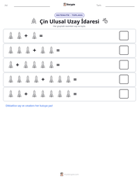 Çin Ulusal Uzay İdaresi yazdırılabilir çalışma sayfası önizlemesi