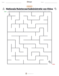 Nationale Ruimtevaartadministratie van China afdrukbare werkblad voorbeeld