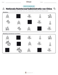 Nationale Ruimtevaartadministratie van China afdrukbare werkblad voorbeeld