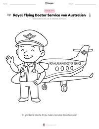 Royal Flying Doctor Service von Australien druckbare Arbeitsblatt Vorschau